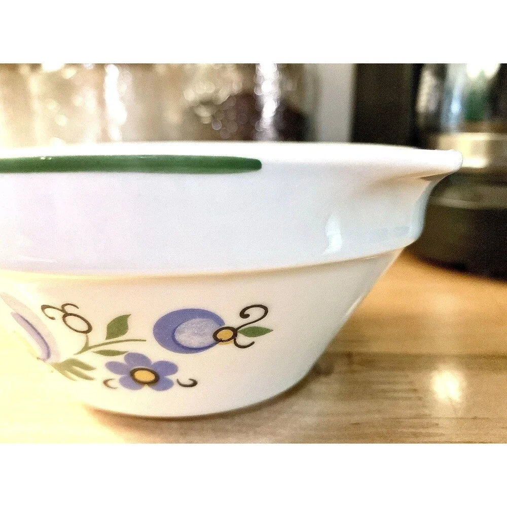 Vintage Lubiana Poland Handled Cream Soup Bowls Kashubian Floral Set Of 4